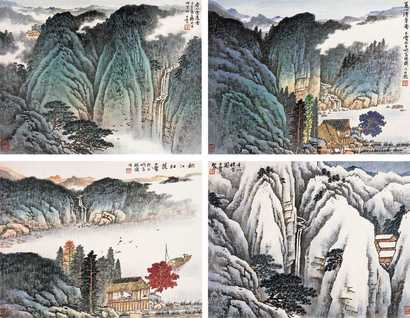 宋玉麟 四季山水 镜心